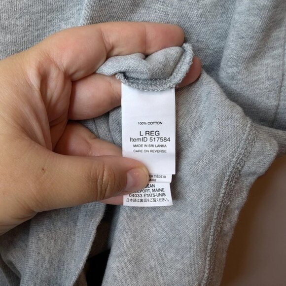 L L Bean BeanBuilt Cotton Tees Pocket ShortSleeve L Reg  Mens Heather Grey - Picture 5 of 8